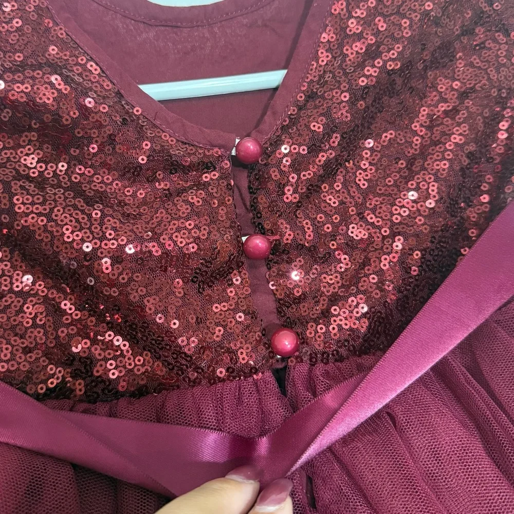 N/A girls burgundy